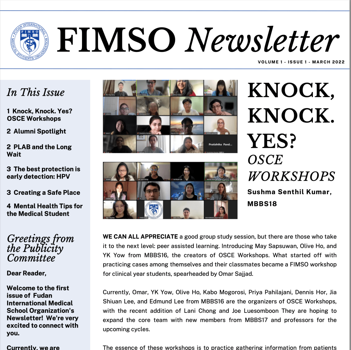 FIMSO Newsletter Liftoff